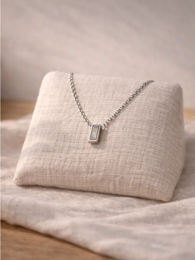 Sterling silver gemstone memorial necklace