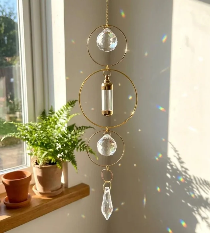 Memorial vial urn suncatcher