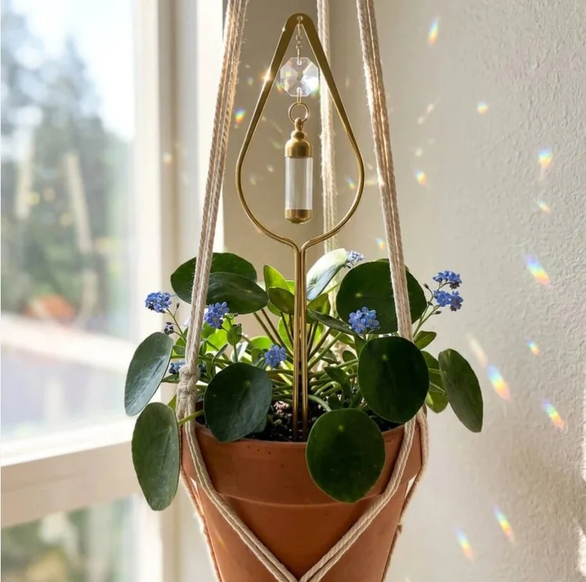 Plant stake urn suncatcher