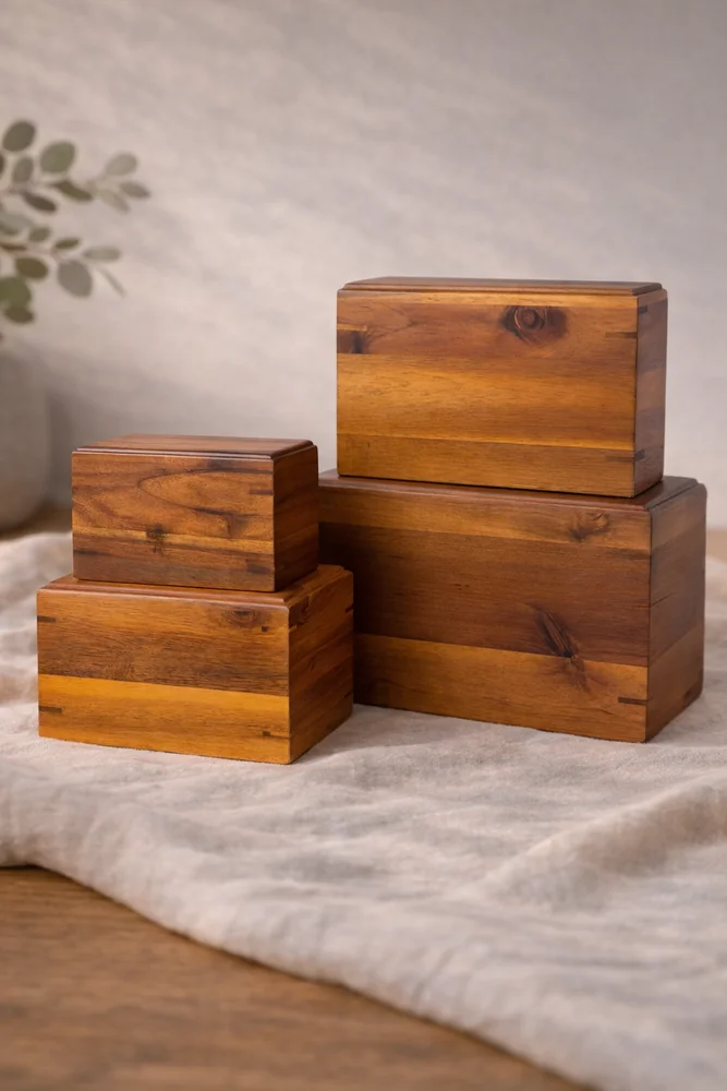 Acacia box urn